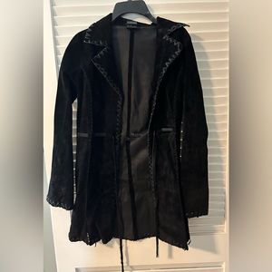 Suede jacket with whipstitching